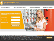 Tablet Screenshot of heizoelpreise.info
